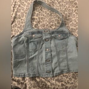 Denim halter top